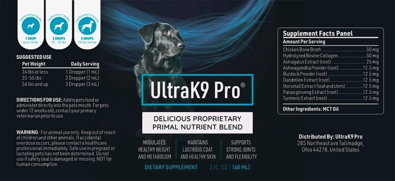 UltraK9 Pro Ingredients